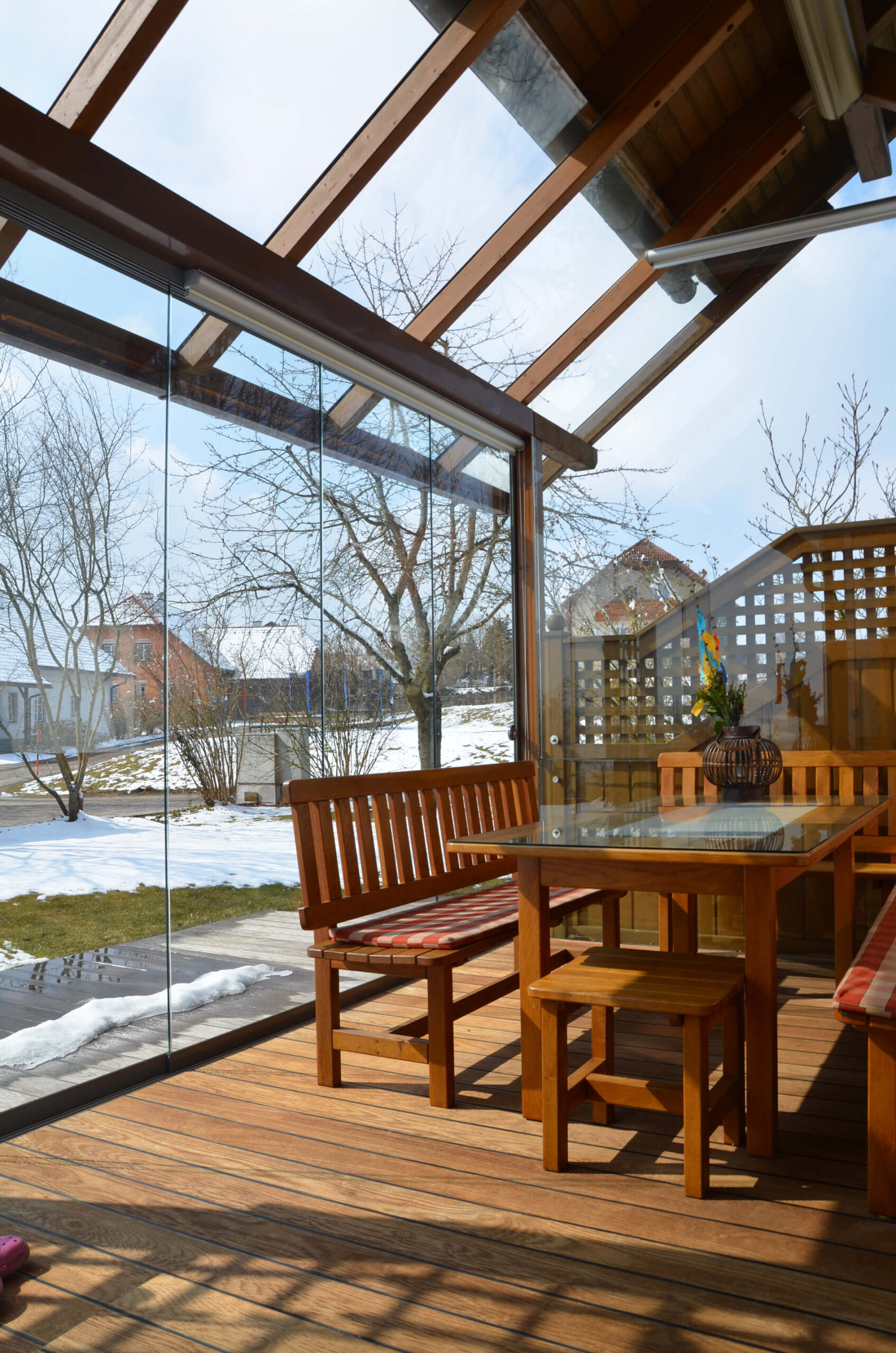 Windschutz Terrasse Schiebetür