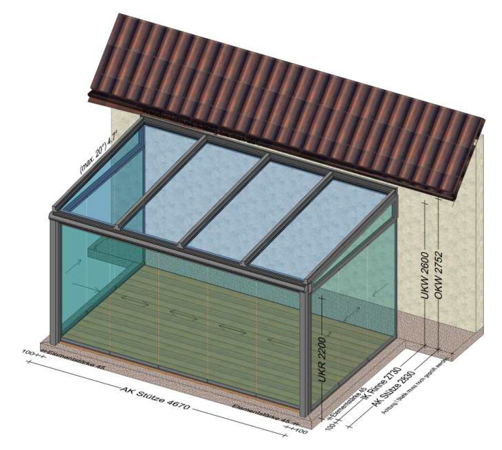 Sommergarten mit mehrteiligen Glasschiebetüren von Sunflex - Planung