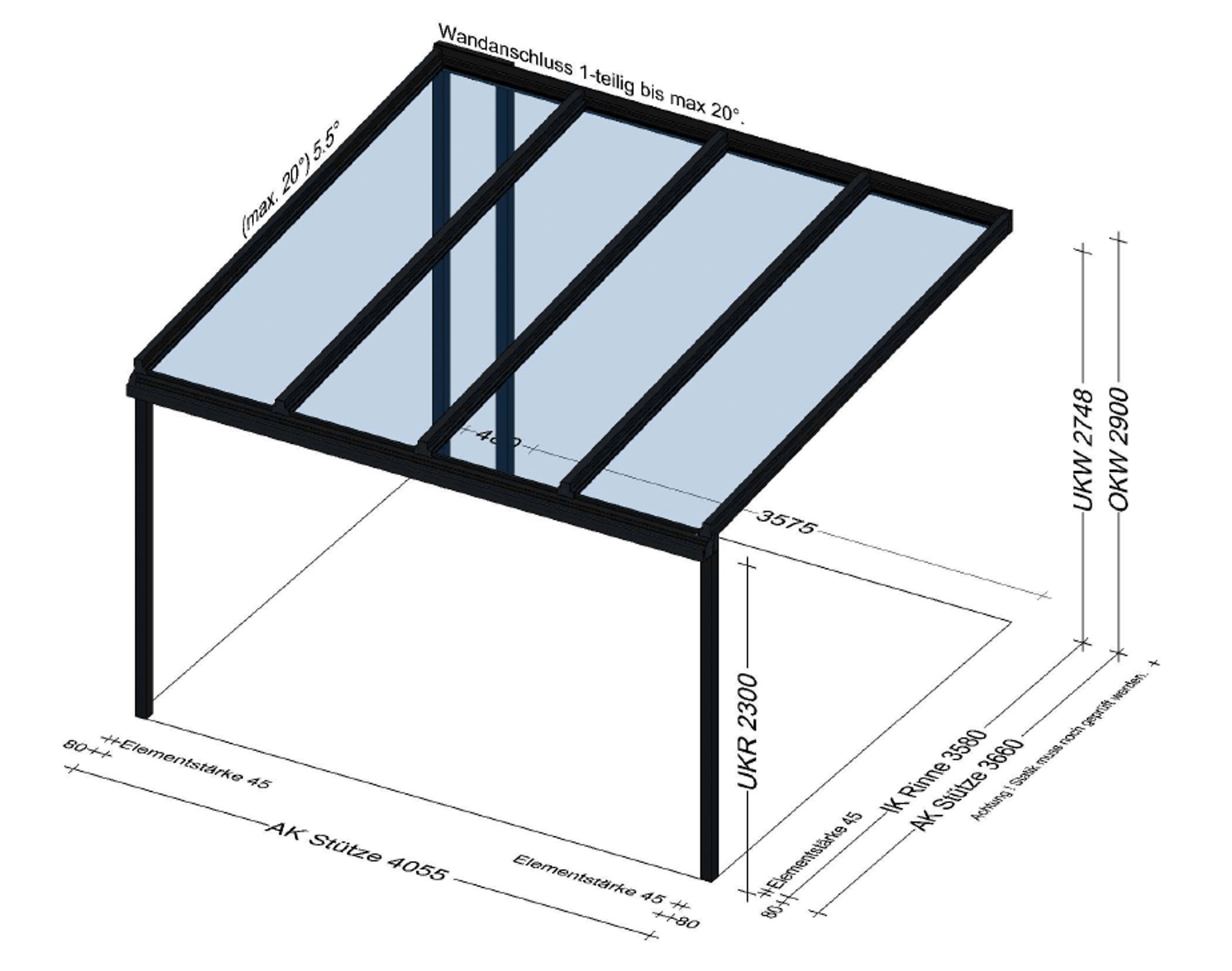 Terrassenüberdaching in Fischlham - Planung