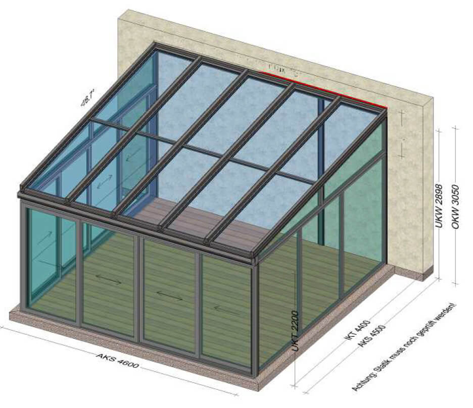 Wintergarten 4,6 x 4,5 Meter