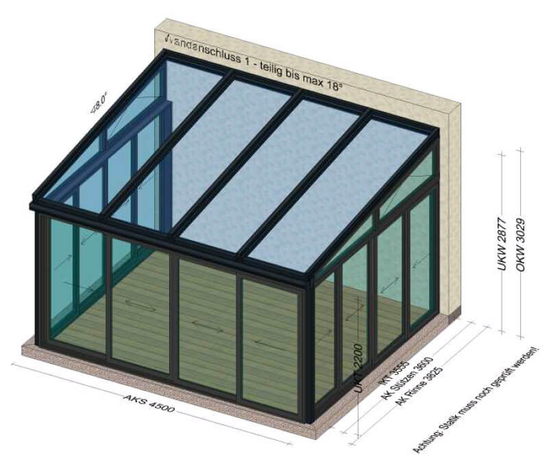 Wintergarten Anbau mit Aluminium Schiebewand