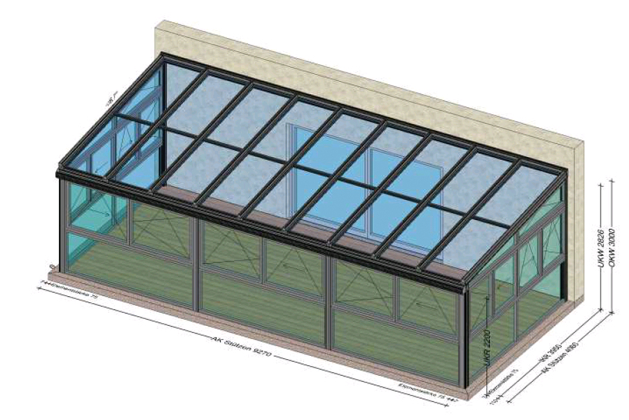 Wintergarten mit PSK-Schiebefenster